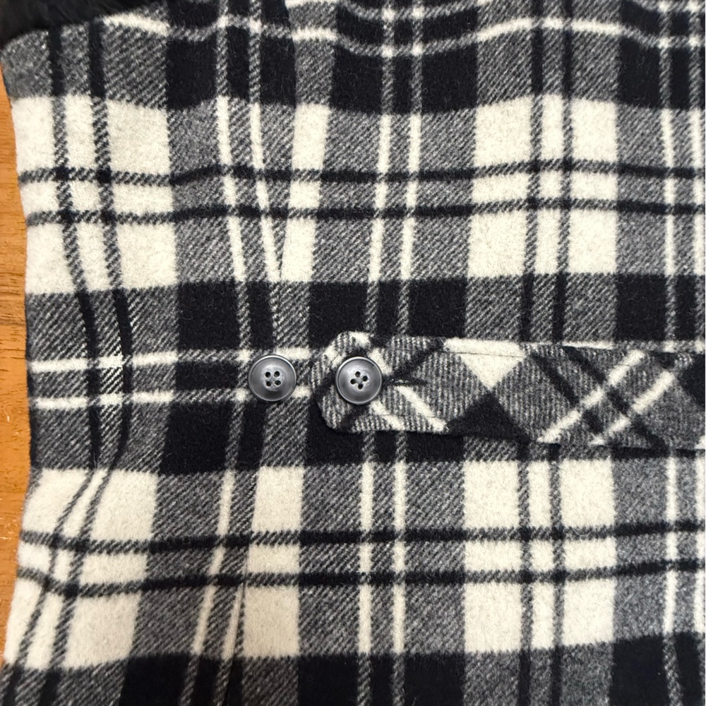 Woolrich Moccasin Plaid Wool Blend Vest with Faux Sherpa Lining XL - Picture 10 of 11
